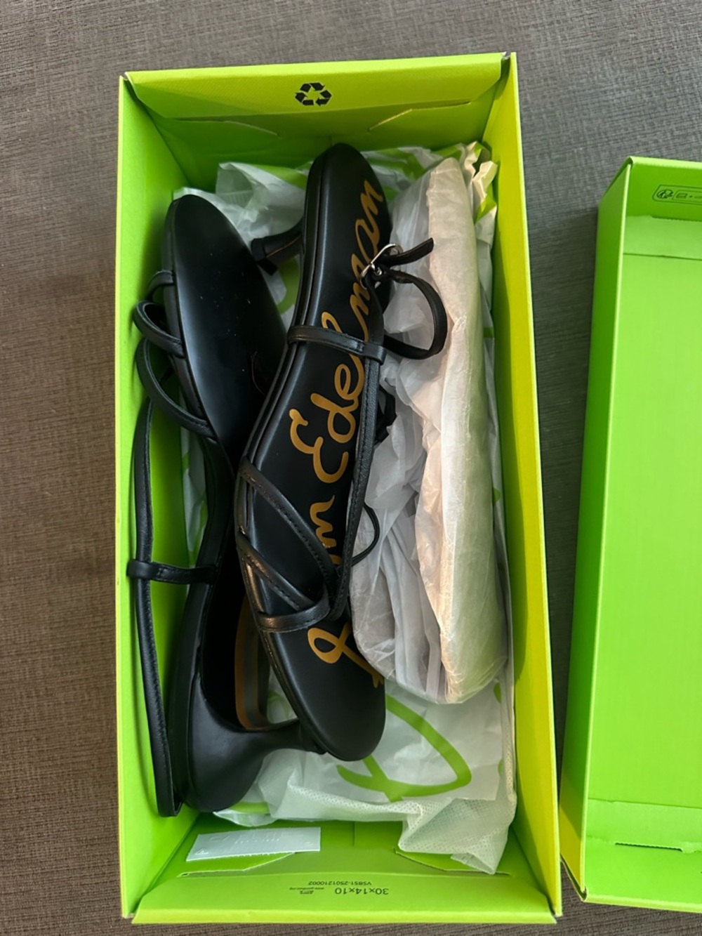 Sam Edelman Black Leather Strappy Flats